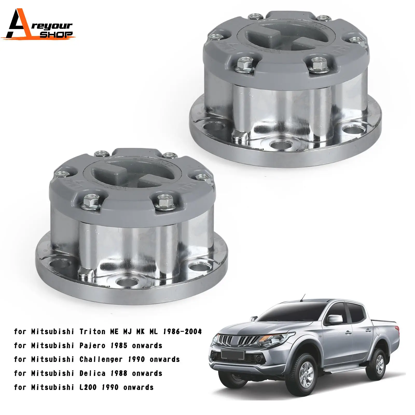 

Areyourshop 2x Free Lock Wheeling Hubs for Mitsubishi Triton ME MJ MK ML Pajero Delica L200 WS2MLX Car Auto Parts