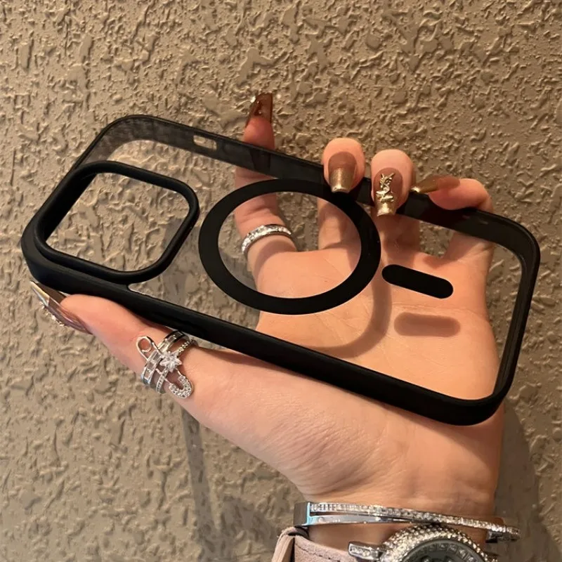 

Magnetic Transparent Casing For iPhone 17 16 11 12 13 14 15 Pro Max X XS Max XR 7 8 Plus Acrylic Back Cellphone Casing Phone
