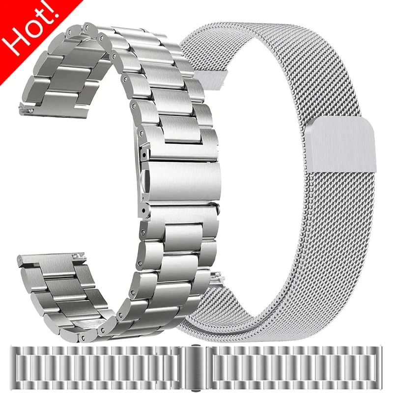 18mm 20mm 22mm 24mm Strap for Samsung Galaxy Watch 7 6 5 4 40/44mm Metal Milanese Bracelet for Huawei Watch GT6/5 4Pro GT3 46mm