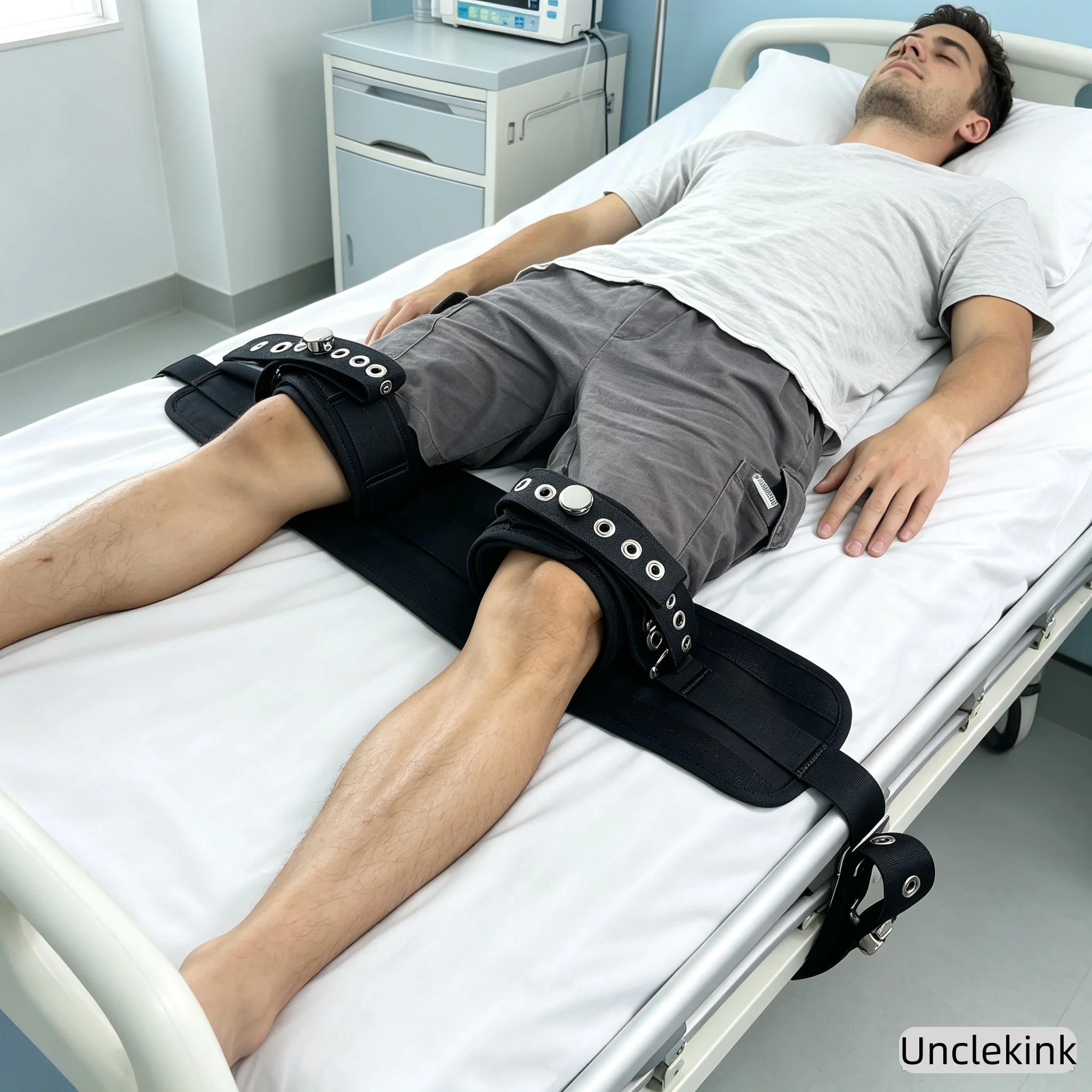 Adjustable Bed Limb Restraint Strap Soft Padded Ankle Leg Fixation Belt Quick Release Buckle Patient Open Leg Restraint Belt