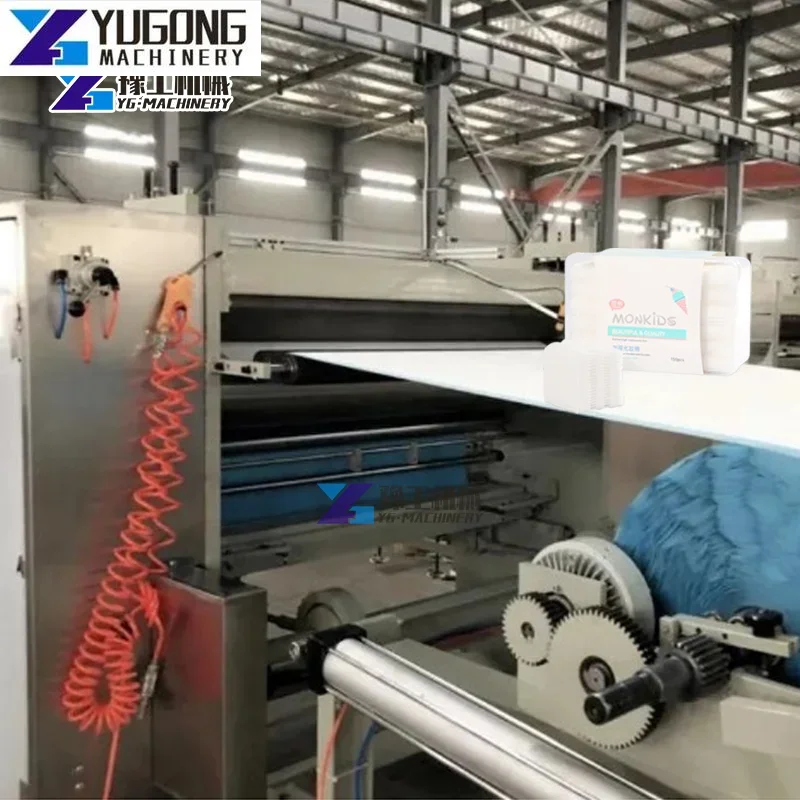 Automatic Disposable Spunlace Non Woven Fabric Facial Tissue Washable Tissue Cosmetic Makeup Pad Making Machine