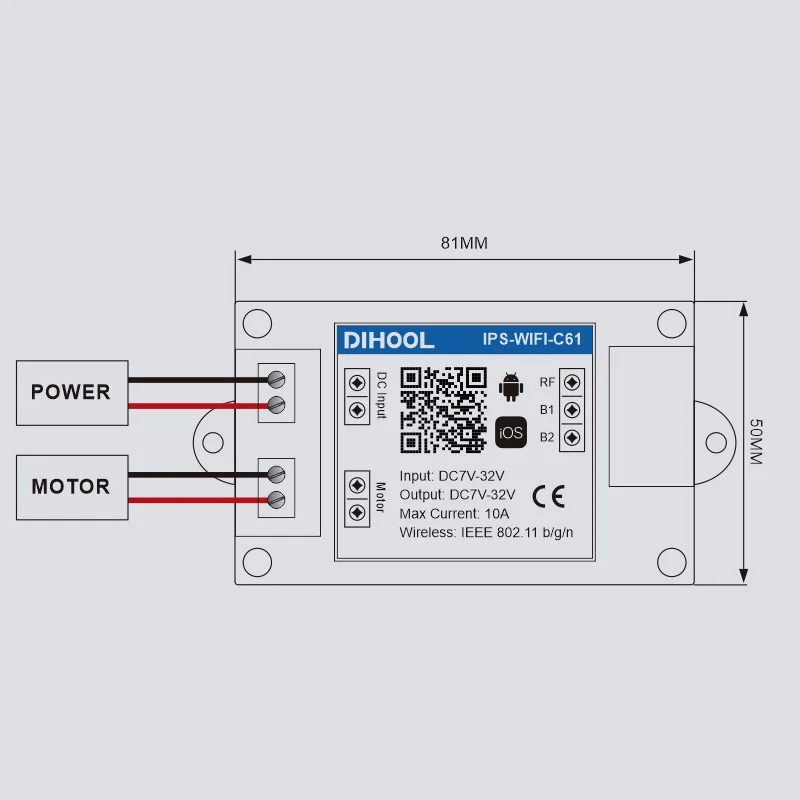 Wifi DC Motor RF avanti e indietro Controler 12V 24V 36V interruttore relè eWelink APP Control Door Open telecomando intelligente