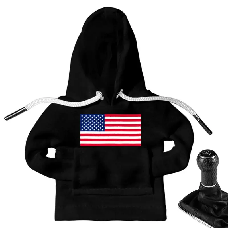 Car Gear Shift Cover Hoodie Funny Sweater Hoodie For Gearshift Flag Pattern Hoodie Design Gear Lever Hooded Sweatshirt Auto Gear