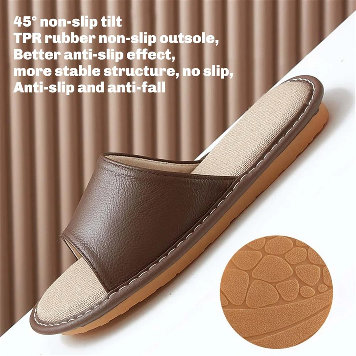 

New 1Pair Soft Slippers Summer Slippers Quiet Flax Non-Slip Slippers for Indoor or Outdoor Travel 25 Yards