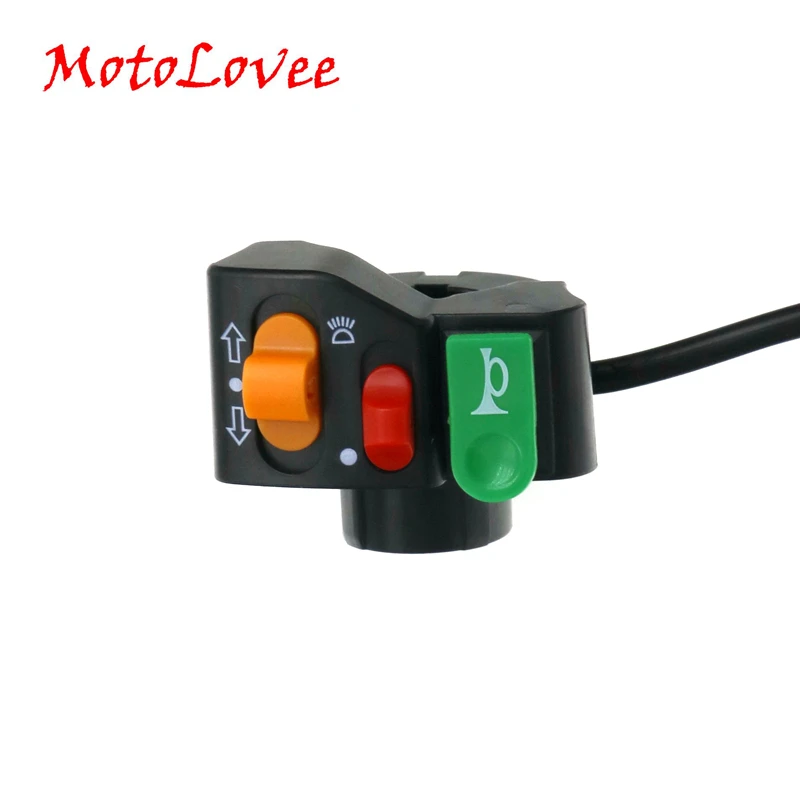 

MotoLovee Motorcycle 22mm Handlebar Horn Turn Signal Head Light Beam Kill Switch Scooter E-bike Bar Switches