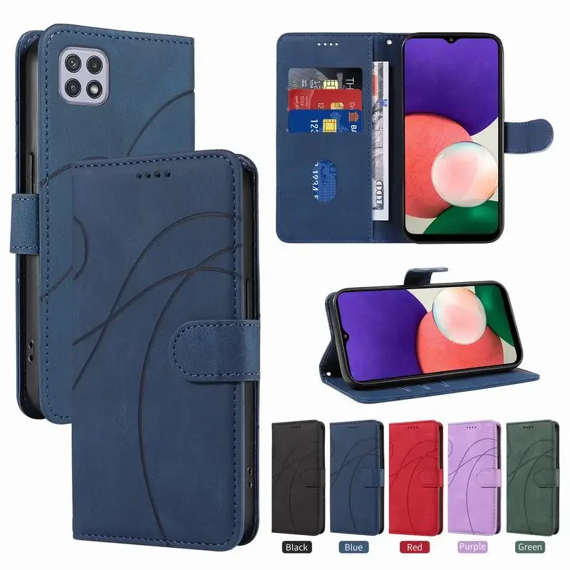 

Case On A22 Leather Wallet Case For Samsung Galaxy A22S F22 M22 Coque Retro Magnetic buckle Flip Phone Cover For Samsung A 22