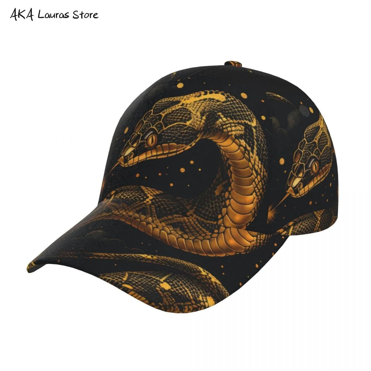 Golf hat men Baseball Cap Sports Golden Cosmic Serpent Snake Snapback Hat Fashion Outdoor Hip Hop Hats For Men Women Unisex