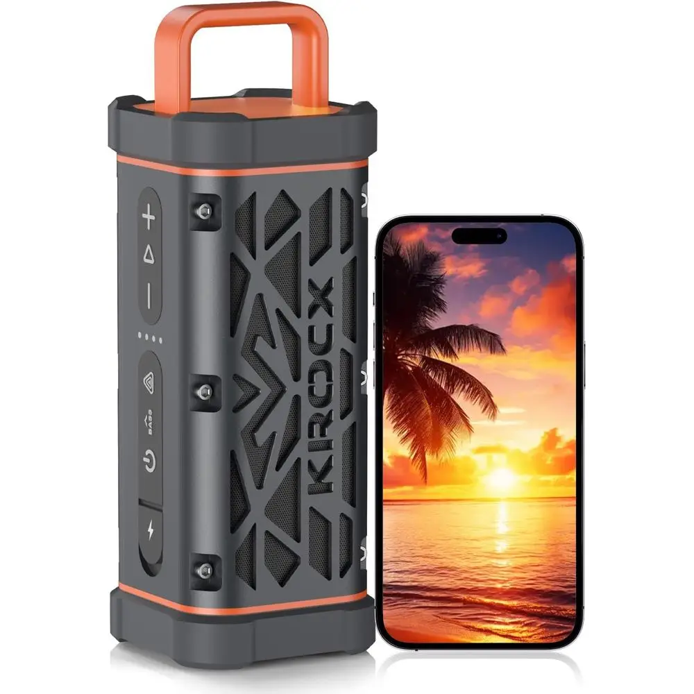 

TRAVOR All-Magnetic Portable Speaker, Outdoor WirelBT Speakers with Red Metal Body, 45W, IP68 Waterproo Speaker, 25H Playtime or