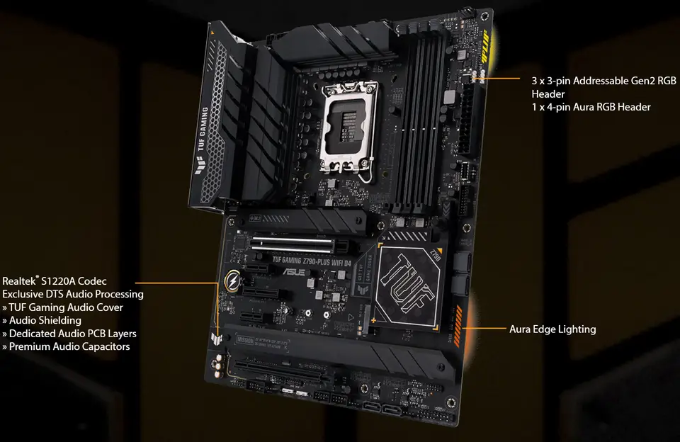 لوحة أم ASUS TUF GAMING Z790-PLUS WIFI D4 بمقبس LGA1700، معالج DDR4 بسرعة 5333 ميجاهرتز (OC)، شريحة Z790، لوحة رئيسية ATX - 4