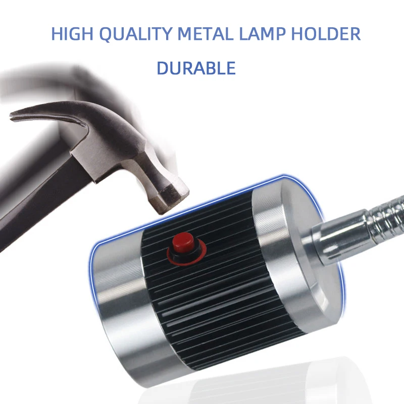 LED Machine Tool Light 3W 6W 9W Flexible L50cm Gooseneck  magnetic / Screw Base Super Bright Industrial Table Lamp