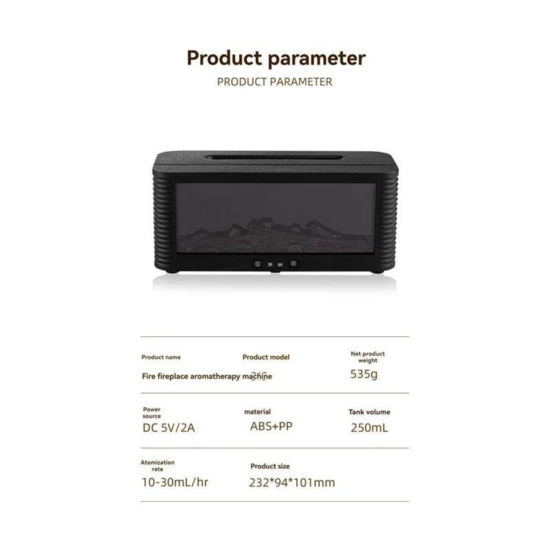 Mini difusor de lareira para óleos essenciais, umidificador de ar, aromaterapia, difusor de lareira para quarto e casa