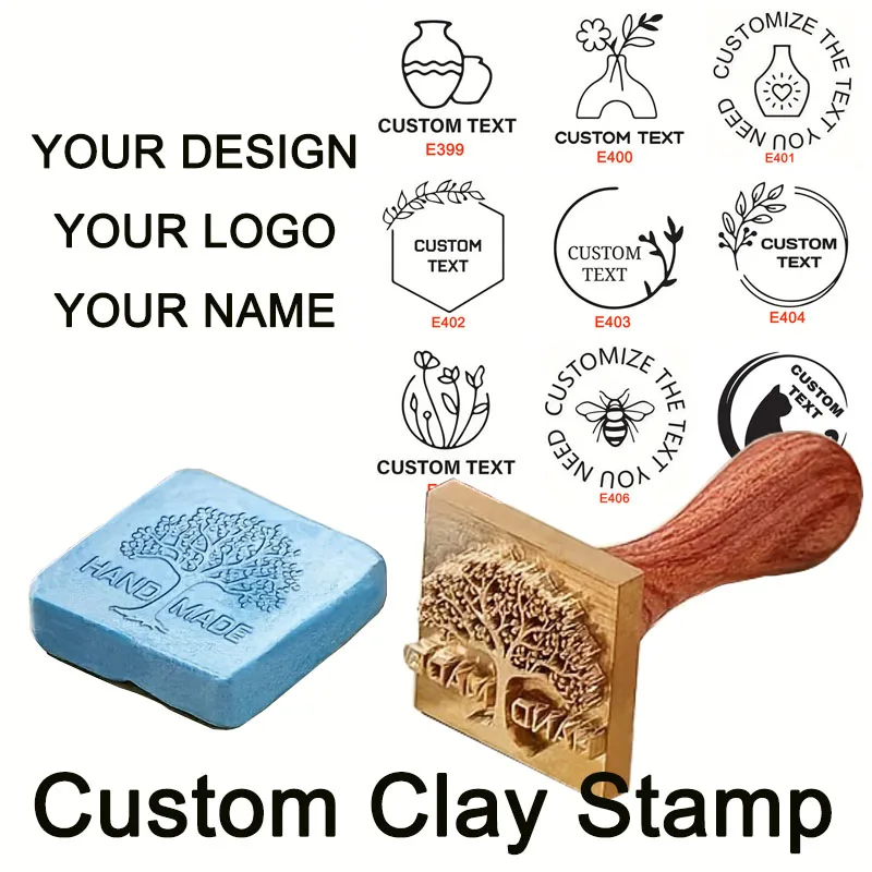 Custom Copper Ceramic Stamp for Pottery & Polymer Clay - Personalized Signature, Perfect Father's Day Gift, Art Supplies