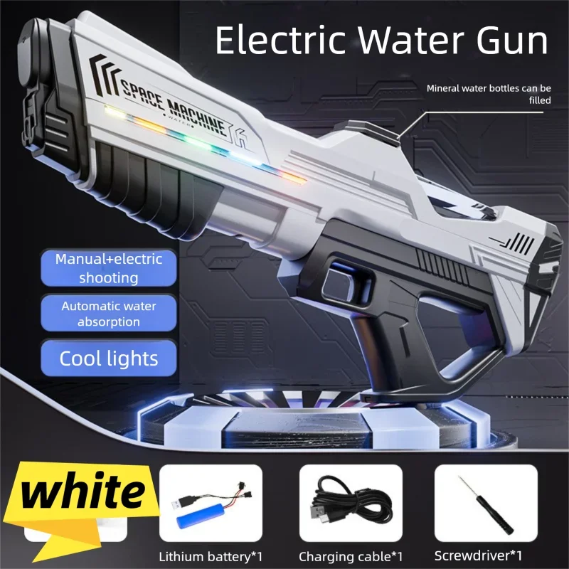 Pistola de água elétrica absorção de água grande capacidade spray blaster tiro pistola de água armas verão piscina brinquedos ao ar livre para crianças meninos