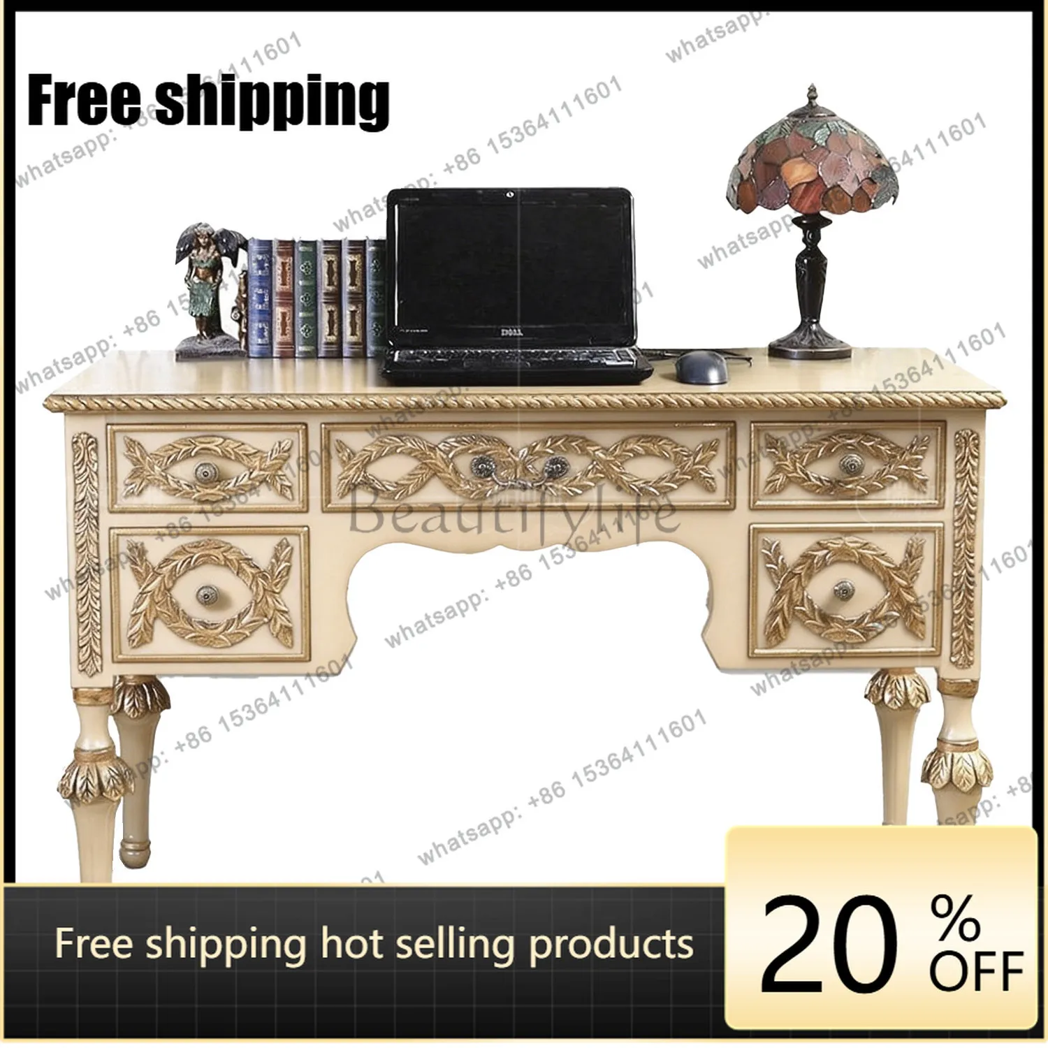

XX American solid wood European simple desktop computer desks and chairs