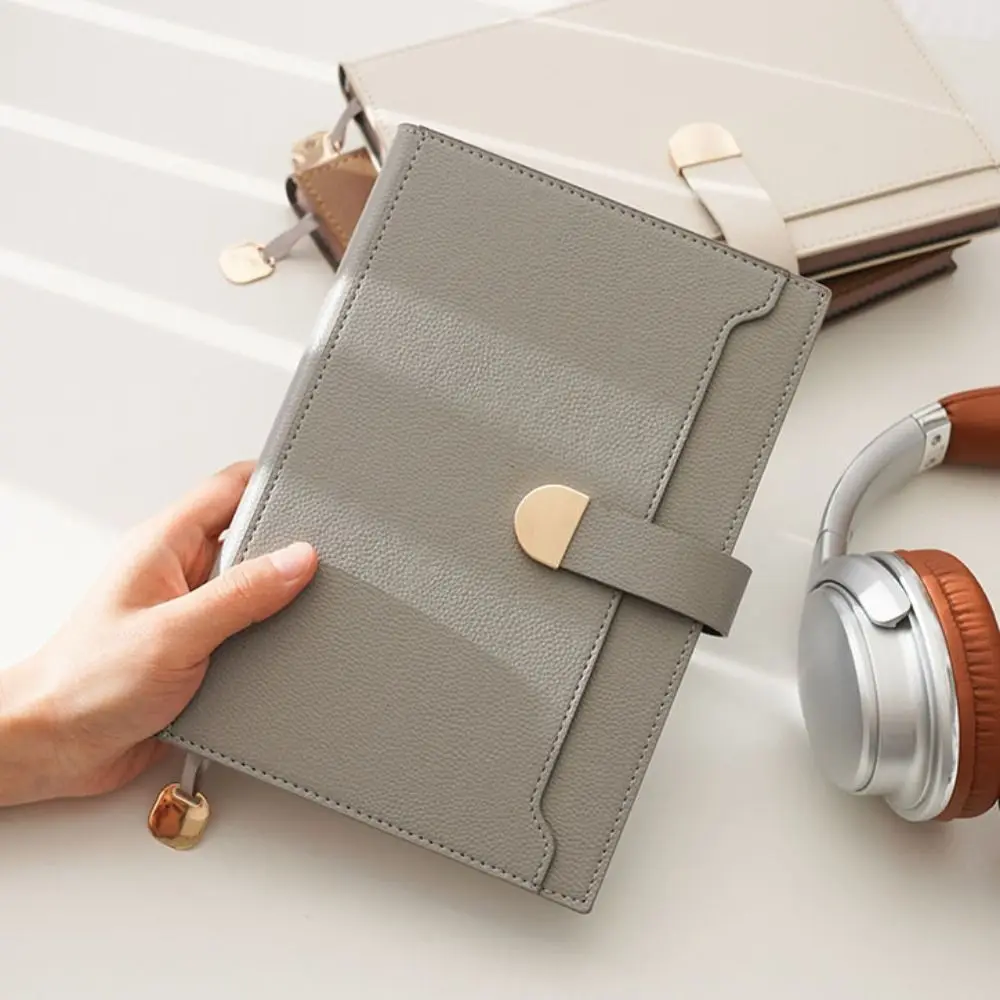 Notepads A5 Diary Notebook Magnetic Buckle 200 Pages Meeting Notebook Thicken PU Leather Daily Planner Student