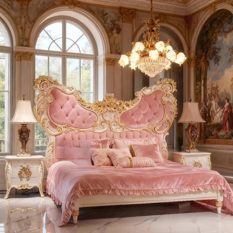 Set Kingsize Accessories Bed Bedroom Decoration Size Household Solid Bed Dressers Children Queen Letto Matrimoniale Furniture