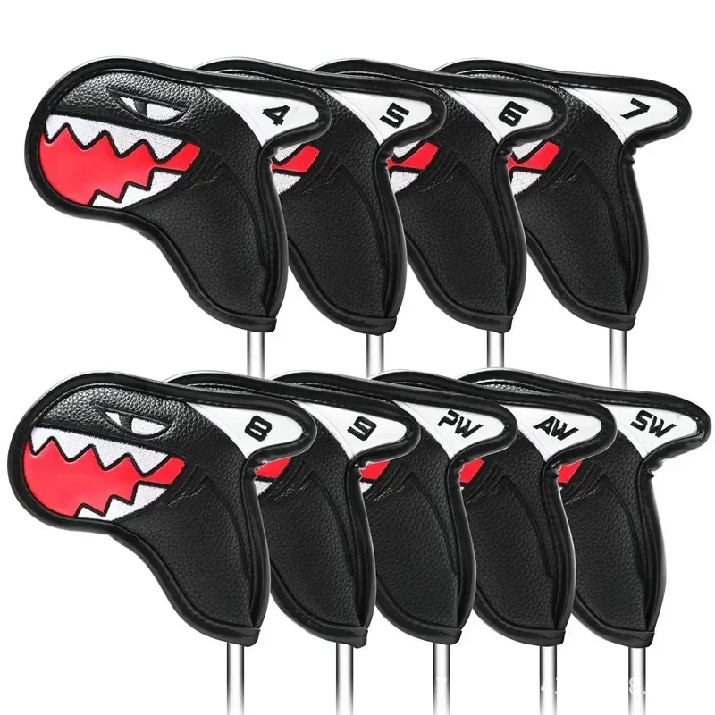 Gear Replacement Accessories Golf Club Headcover Protector Golf Sport Equipment 9Pcs PU Golf Iron Protection Cover