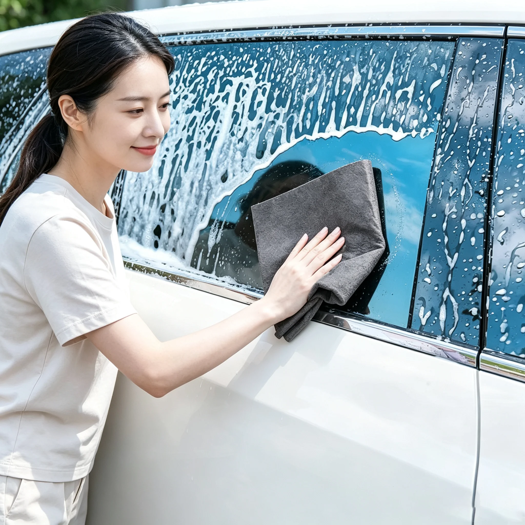 Thickened Magic Cleaning Cloth for Glass Window Mirror - No Watermark Reusable Wiping Towel for Kitchen Auto