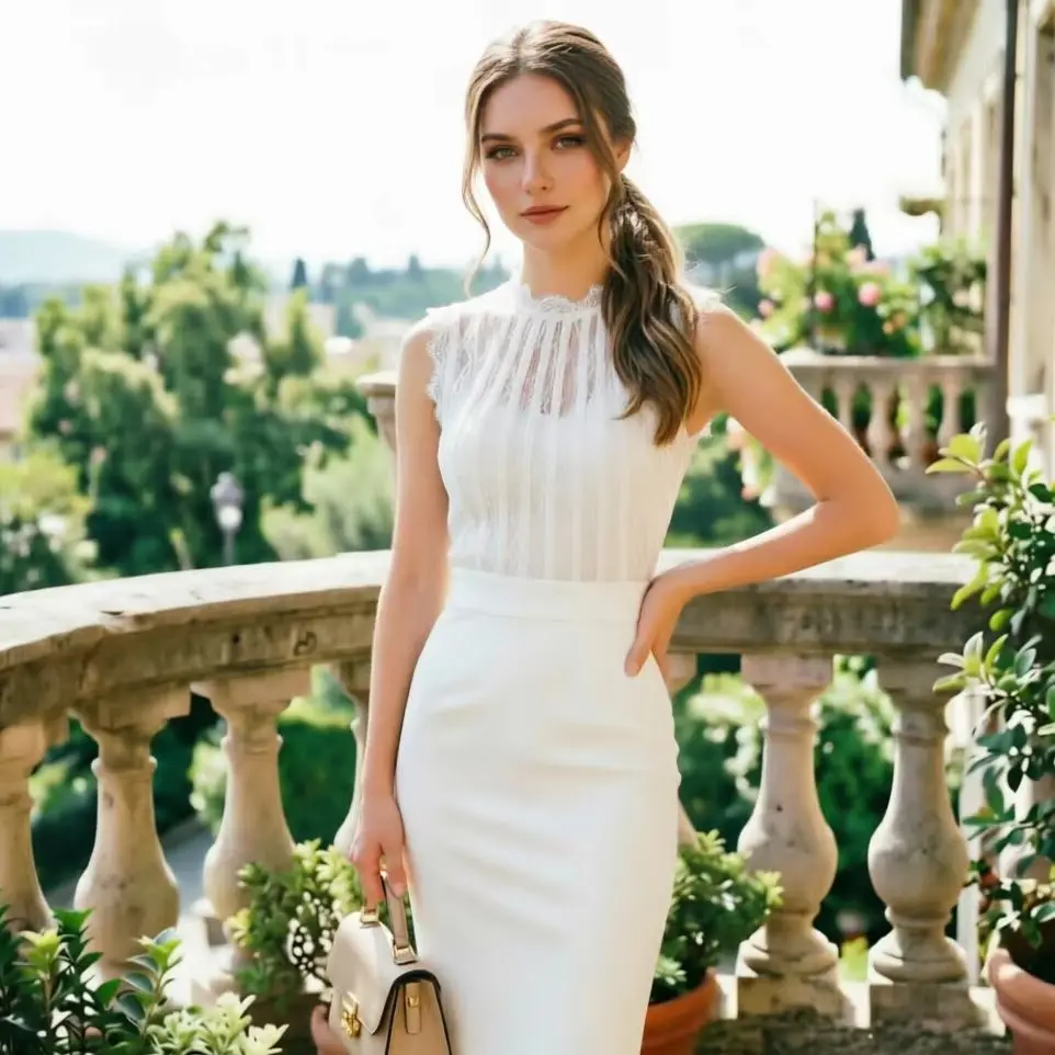 

HQBORY Luxury Sexy sleeveless white Lace Hollow Bandage Evening Dress Party Club Bodycon Dress Slim Knitted Women Vestidos