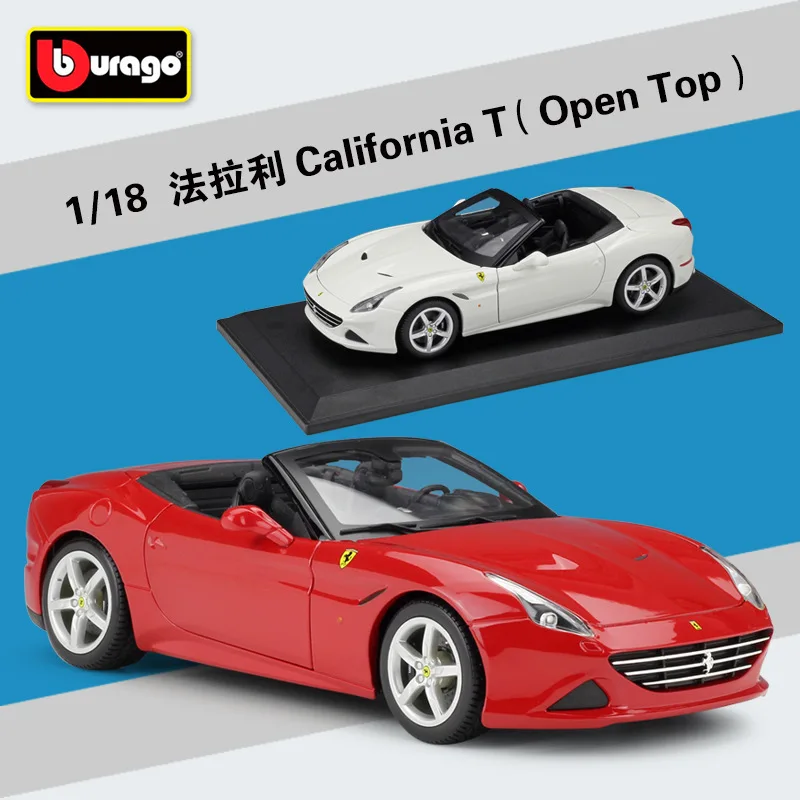 New Burago für Ferrari California T Metall Druckguss Auto Modell weiß/rot/schwarz/blau Geschenke Sammlung Ornamente Anzeige