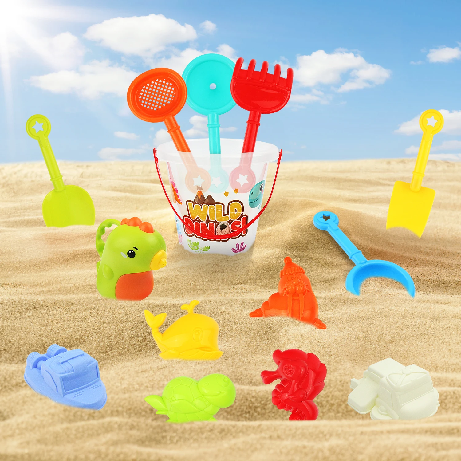 

Beach toy bucket set, children's outdoor water play, sand digging shovel, parent-child interactive entertainment