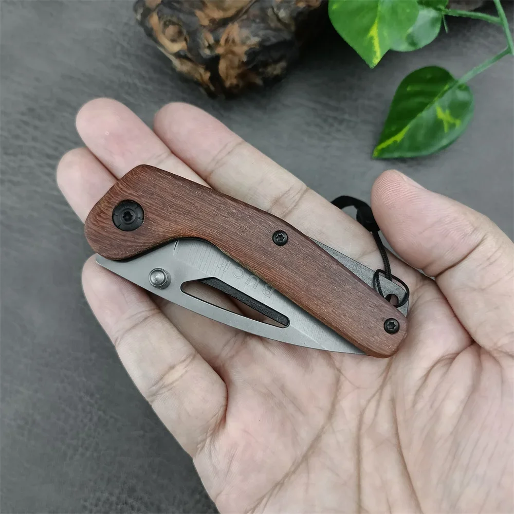 High Quality DA85 Folding Knife 5Cr13Mov Blade Wood Handle Pocket Knife Outdoor EDC Survival Camping Hiking Hunting Tool