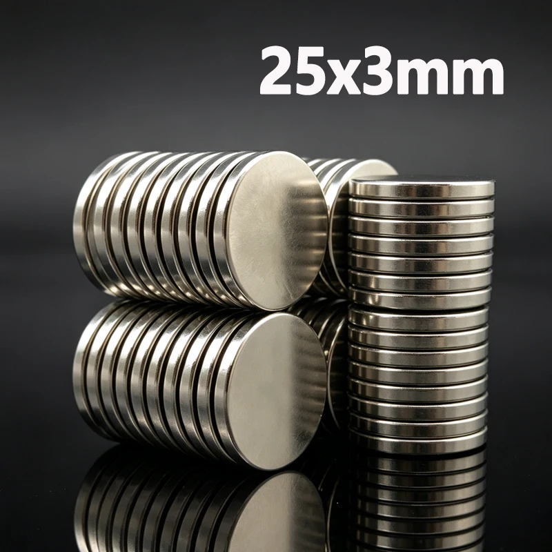 25x3mm Magnet N35 NdfeB Neodymium Magnet 2-100pcs Round Shape 25*3mm Magnet Accessory Permanent Magnetic Imanes