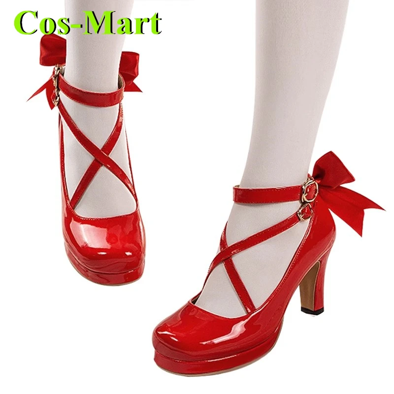 Cos-Mart Puella Magi Madoka Magica Kaname Madoka รองเท้าคอสเพลย์ Universal Combat Boots เล่นบทบาทใช้อุปกรณ์เสริม