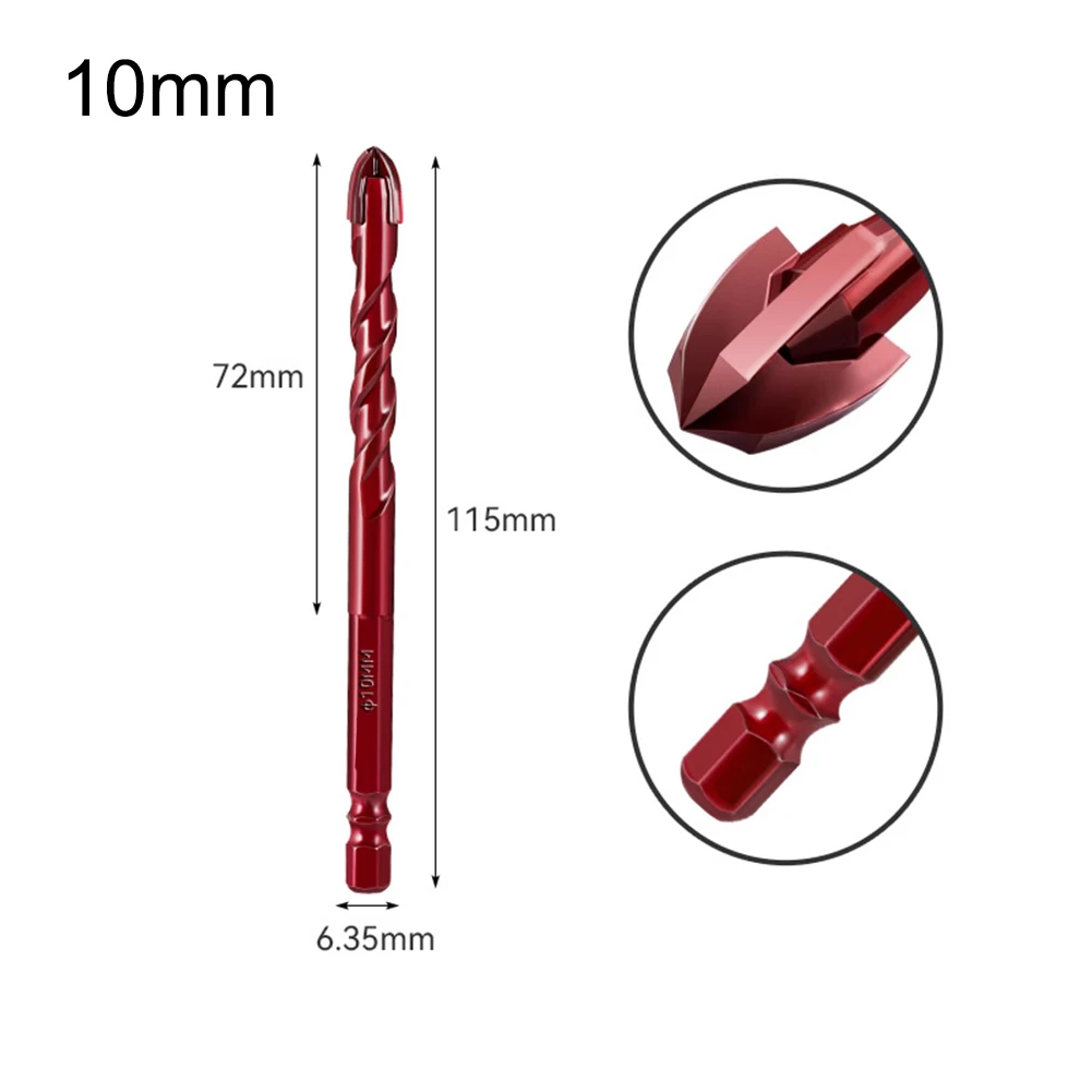 1pcs Cross Hex Boor Set Voor Handboren Boren Beton Porselein Tegel Glas Metaal Gereedschap 3mm/4mm/5mm/6mm/8mm/10mm/12mm