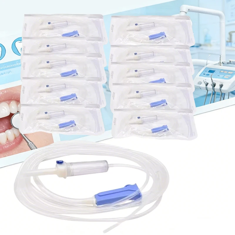 

10pcs Dental Flushing Pipe 3.1M Clear Disposable Tubing for Dental Water Flosser Irrigation System