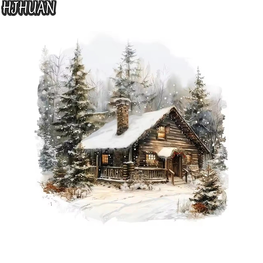 

5D DIY алмазная живопись Зимний снежный дом Мозаика полная круглая/квадратная вышивка крестиком 3d Мозаика вышивка крестиком украшение дома настенное прошлое