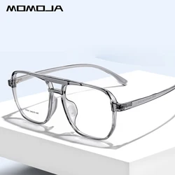 MOMOJA-Montura de gafas graduadas ópticas para hombre y mujer, anteojos de piloto polígono, moda Retro, ultraligero, TR90, A1011