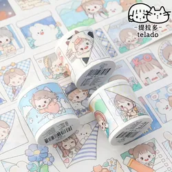 Telado Hand Tears Corner Handnet Special Oil and Paper Tape Pequeno Fresh and Cute Girl Handnet Decoração Sticker