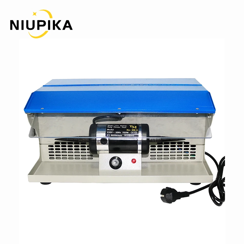 NIUPIKA DM-5 Polishing Buffing Machine with Dust Collector Bench Jewelry Polisher Multi-Use Heavy Duty Power Tool 8000RPM