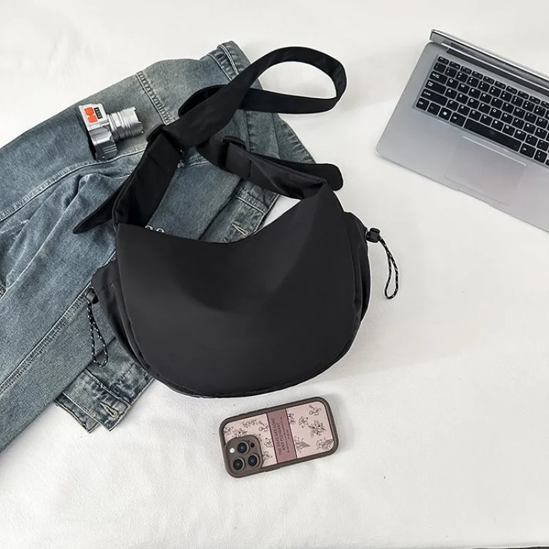 Легкая хлопковая сумка через плечо, женская магнитная застежка, полосатая вышивка, регулируемый ремень, прочная дорожная необходимая повседневная сумка ​