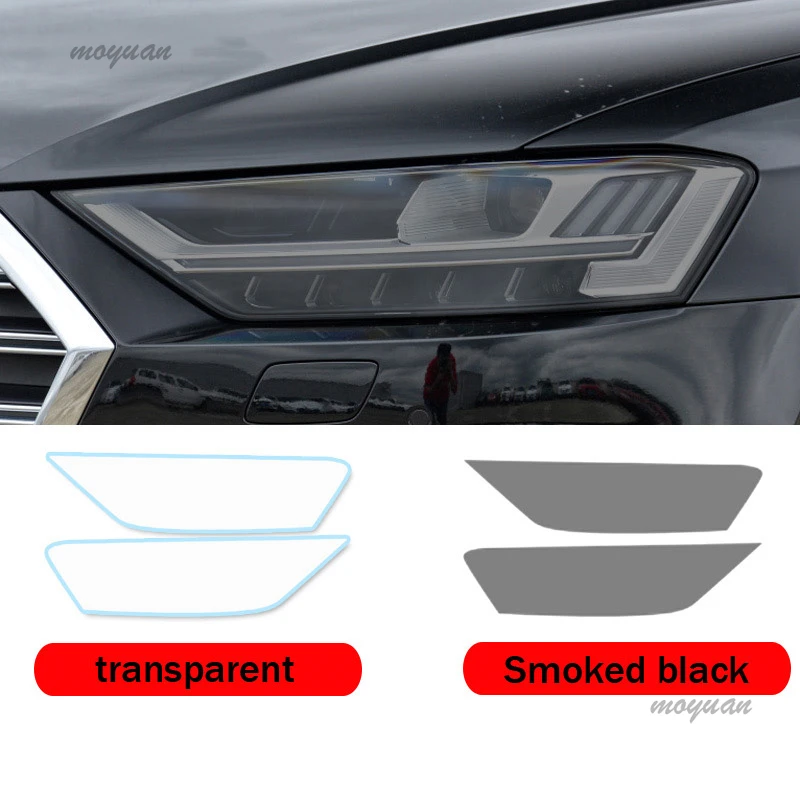 Car Headlights Tint Smoked Black Protective Film TPU Sticker For Audi A3 8V A4 B8 B9 A5 A6 C8 A7 A8 D4 TT E-tron R8 Accessories