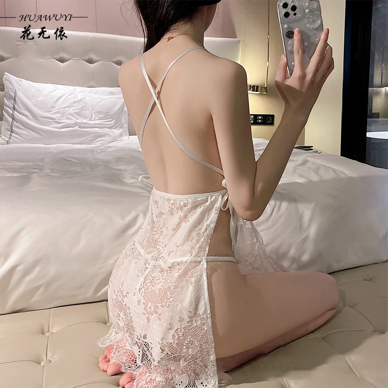 Cute Sweet Sexy Lingerie Pajamas See-through Provocative Transparent Nightdress Free From Temptation Passion Suit Porn Dresses