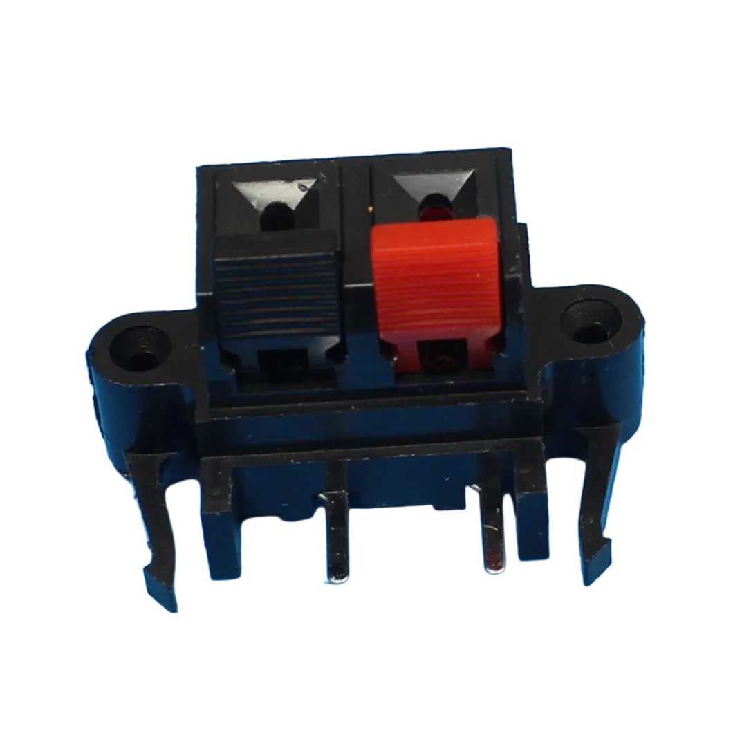 WP-003 Red-Black Push-in Speaker Terminal Connector - Spring Loaded Binding Post for Loudspeaker, Easy Install Color Coded