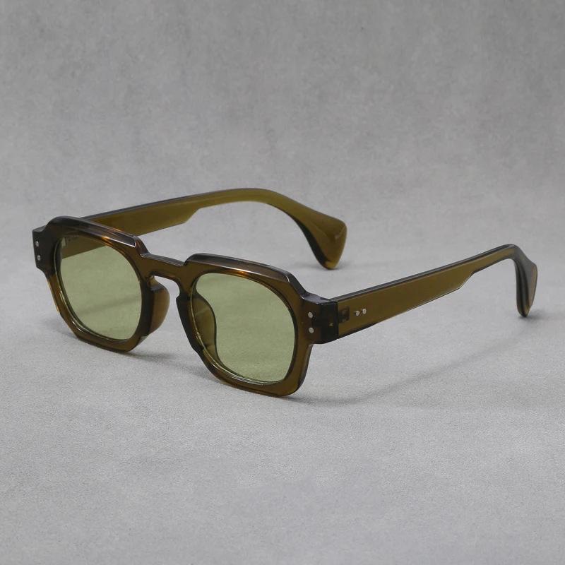 Kwadratowe okulary przeciwsłoneczne w stylu vintage mężczyźni kobiety marka projektant nit okulary przeciwsłoneczne mężczyzna kobieta moda podróżowanie na zewnątrz odcienie óculos De Sol