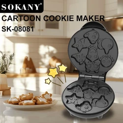 750W Electric Cookie Maker  Cartoon Biscuit Breakfast Machine Waffle Maker nimal Shaped Pancake for Christmas Kids 220-240V