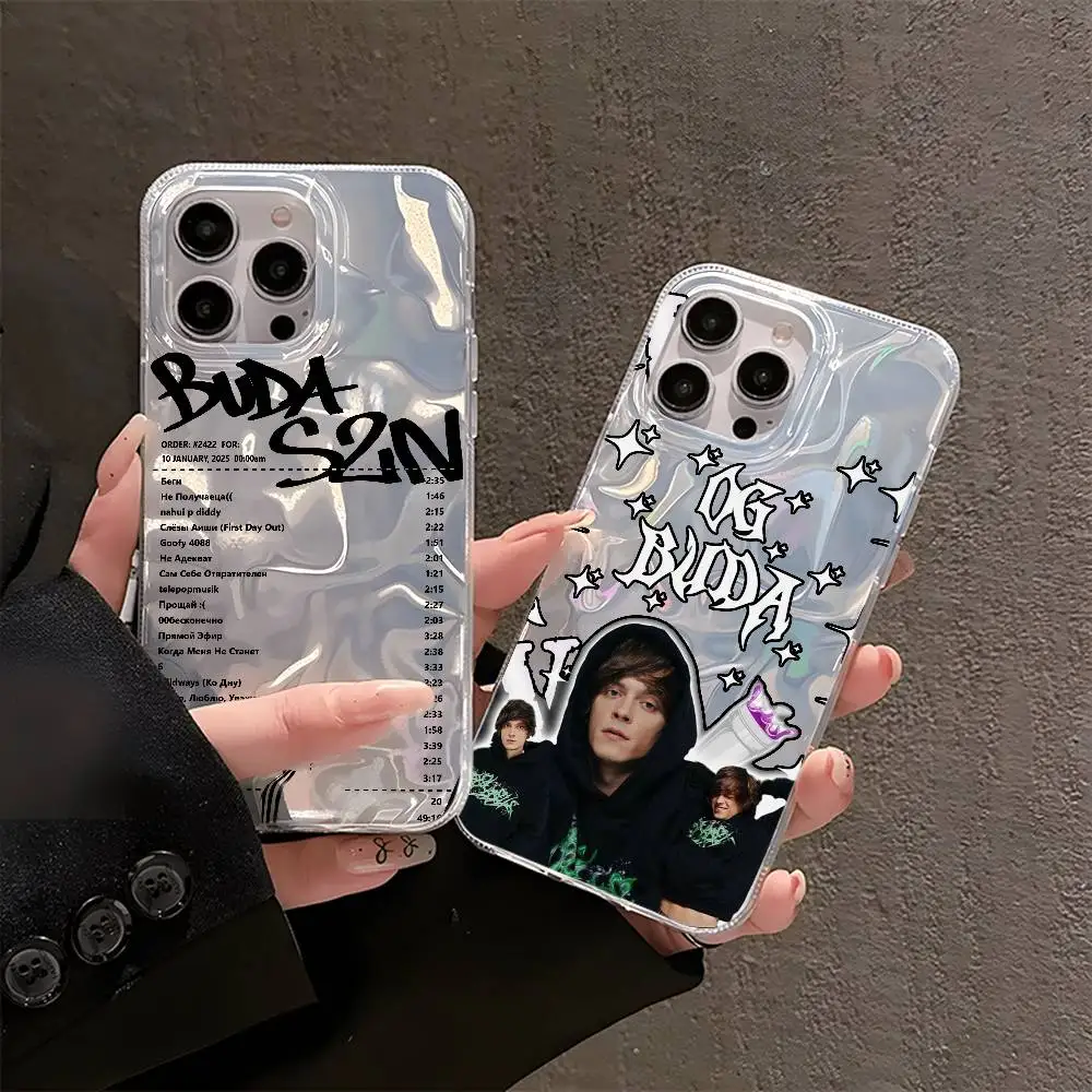 حافظة هاتف O-OG Singer B-Buda لهاتف iPhone 16 15 14 13 Plus Pro Max من الساتان غطاء سطح لامع ملون