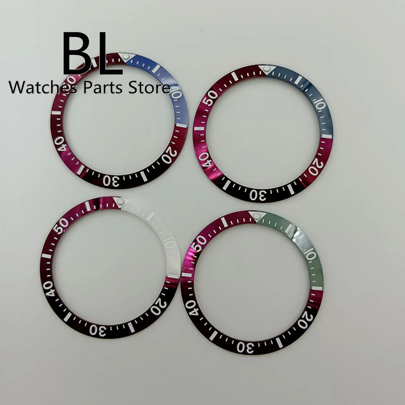 BL 38mm Diameter Watch Bezel Two Tone Color Ceramic Insert 30.5mm Inner Diameter Fit 40MM Men's Watch Case Black Green Fuchsia