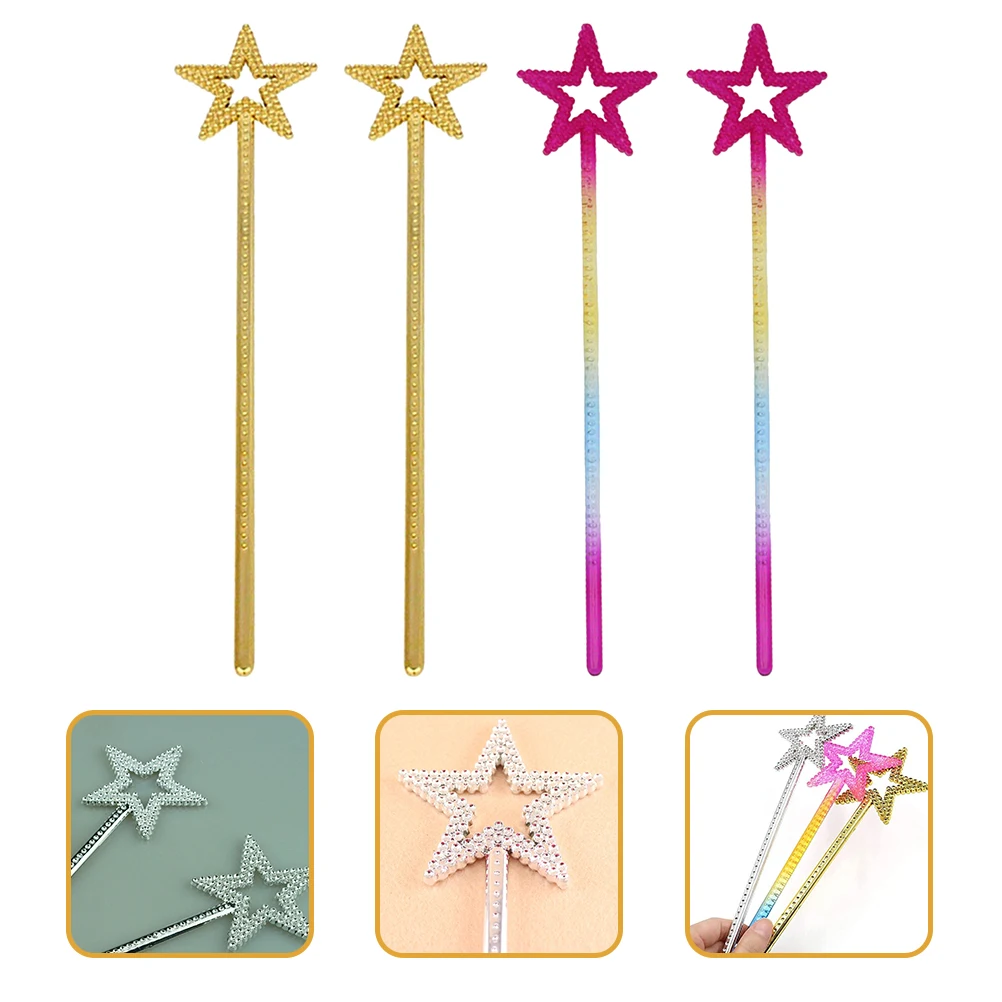

4Pcs Pentagram Fairy Star Shaped Kids Toys Props Resin Performance Party Decorations Child Stage Show Halloween Cosplay