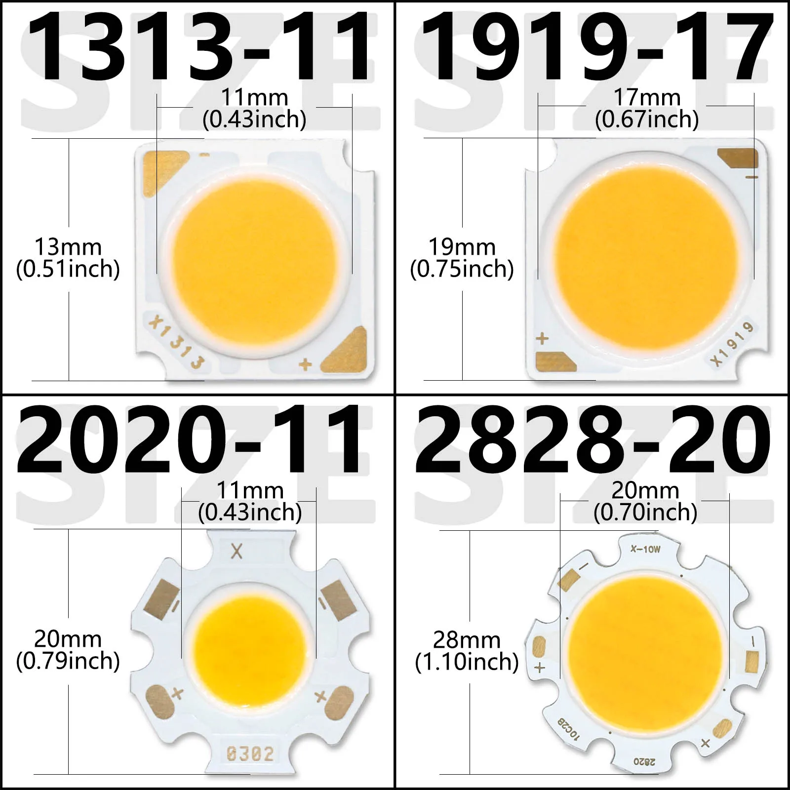 Imagem -02 - Chip Led Cob 3w 5w 7w 10w 20w 30w 40w Fonte Cob 13 mm 19 mm 20 mm 28 mm Faça Você Mesmo Holofotes Downlight Diy