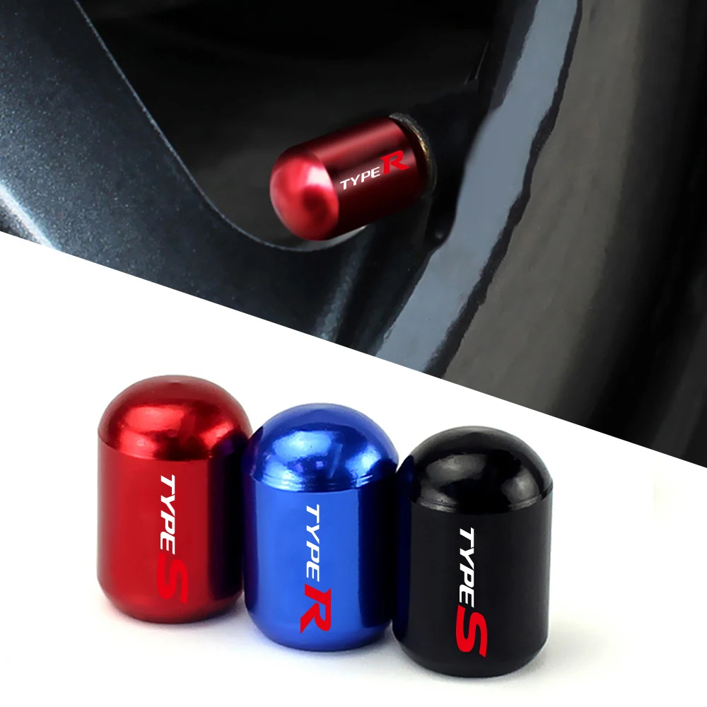 For Honda Civic Type R FK8 Type S Accessories Car Tire Valve Stem Caps Replaceable Aluminium Alloy Auto Wheel Valve Dust Cover