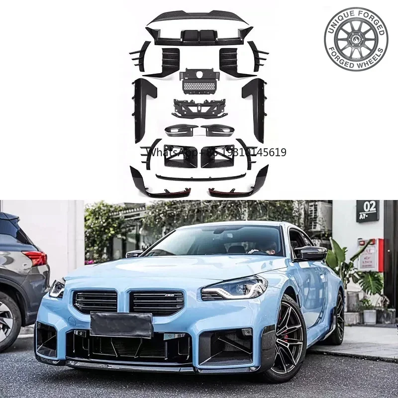 

26 Style For BMW G87 M2 Coupe Carbon Fiber MP Style Body Kit Front Lower Lip Air Vents Fender Splitter Side Skirts Rear Diffuser