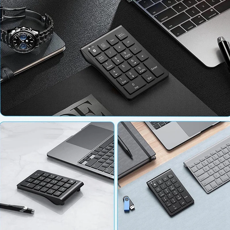 Wireless Keypad Bluetooth Number Keypad 22-Keys Portable Slim Numeric Pad For Laptop Computer, PC, Desktop, Notebook