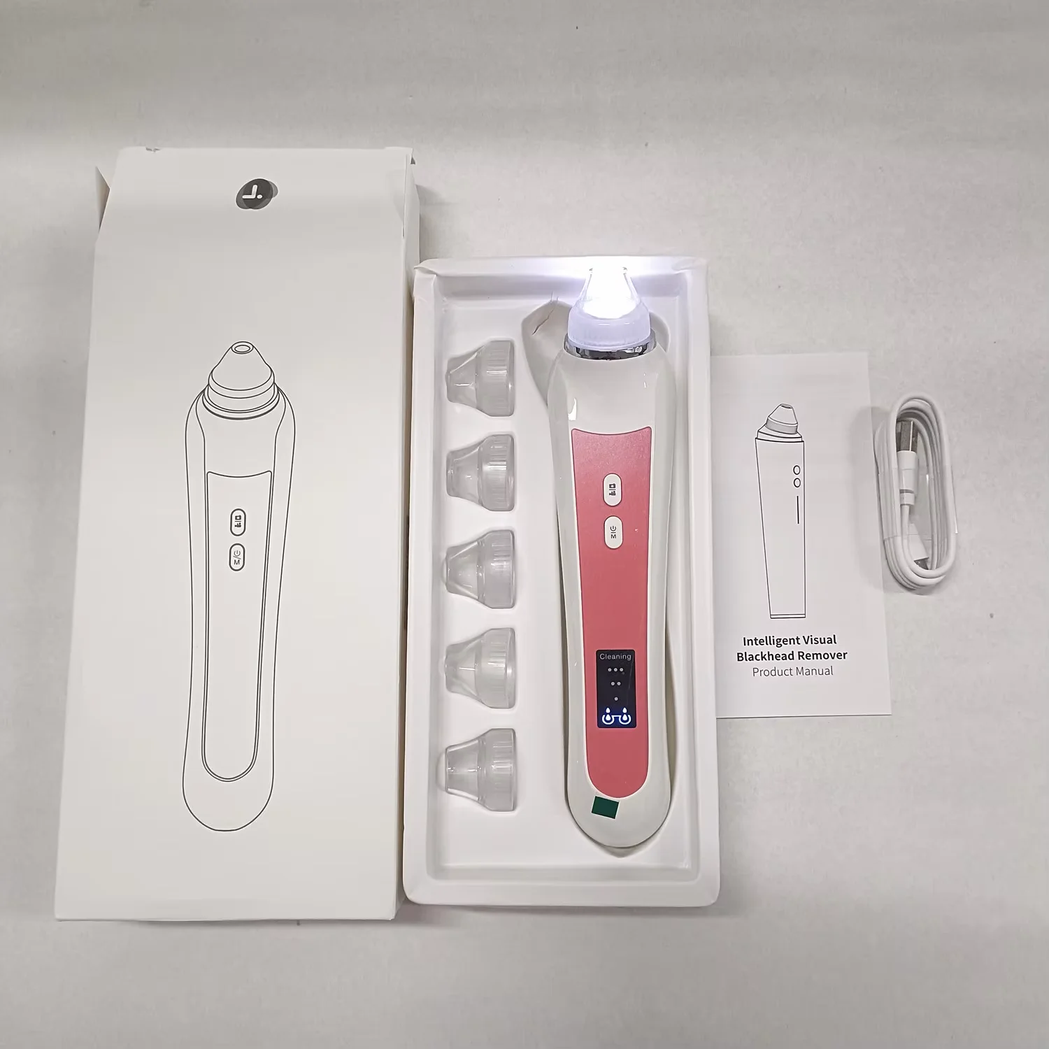 Biblioteca inteligente 2024 mais recente wifi visual limpador de poros faciais 5mp 20x ampliação removedor cravo vácuo facial cle