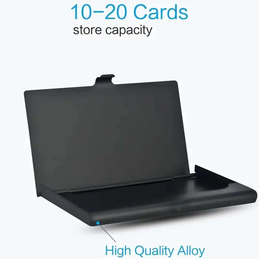 Estuche para tarjetas de visita de Metal con diamantes de aleación de aluminio, caja para tarjetas de visita con diamantes de imitación de 10-20 hojas pequeñas