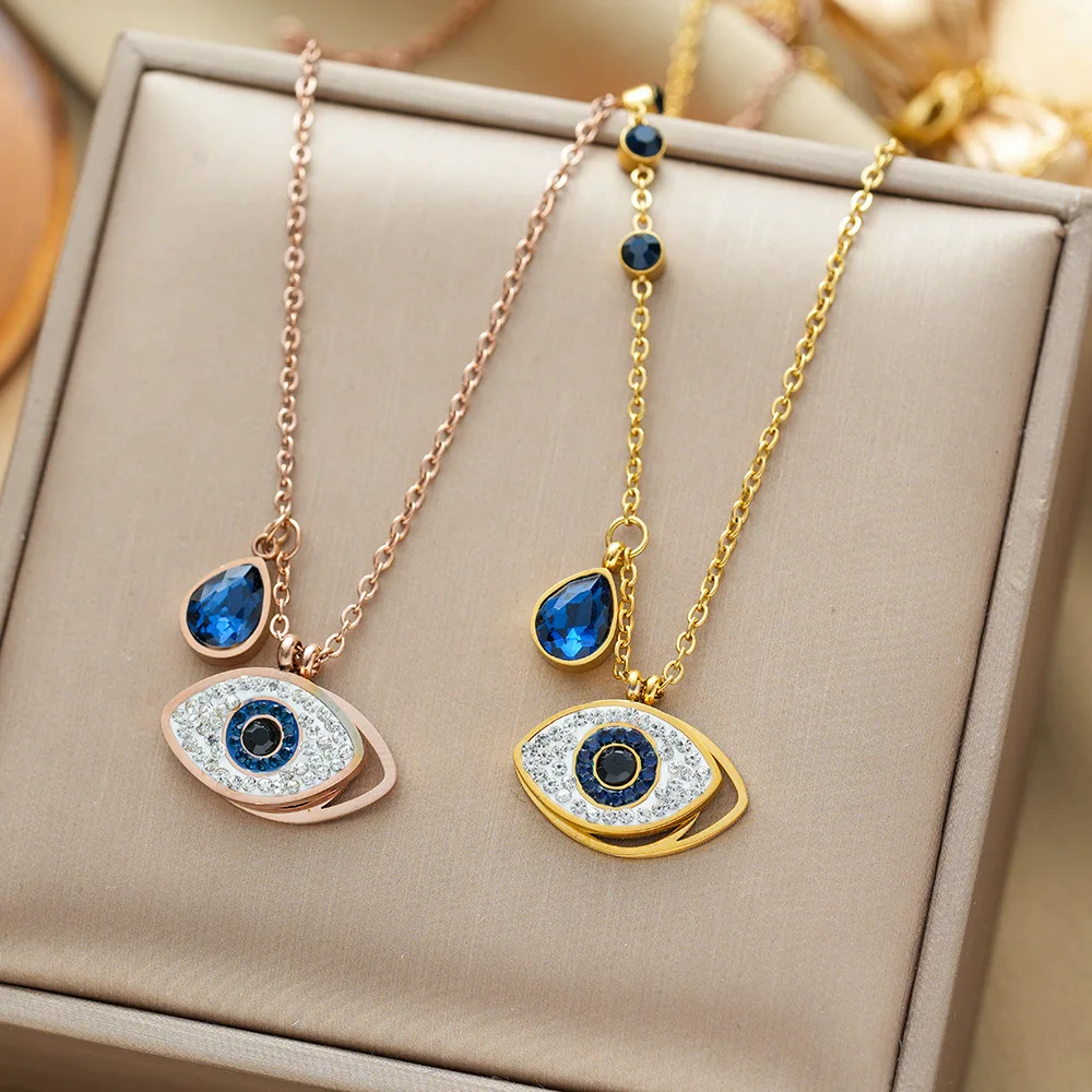 

Fashion Evil Eye Necklace For Women Minimalist Classic Turkish Blue Eyes Pendant Choker Fatima Lucky Jewelry